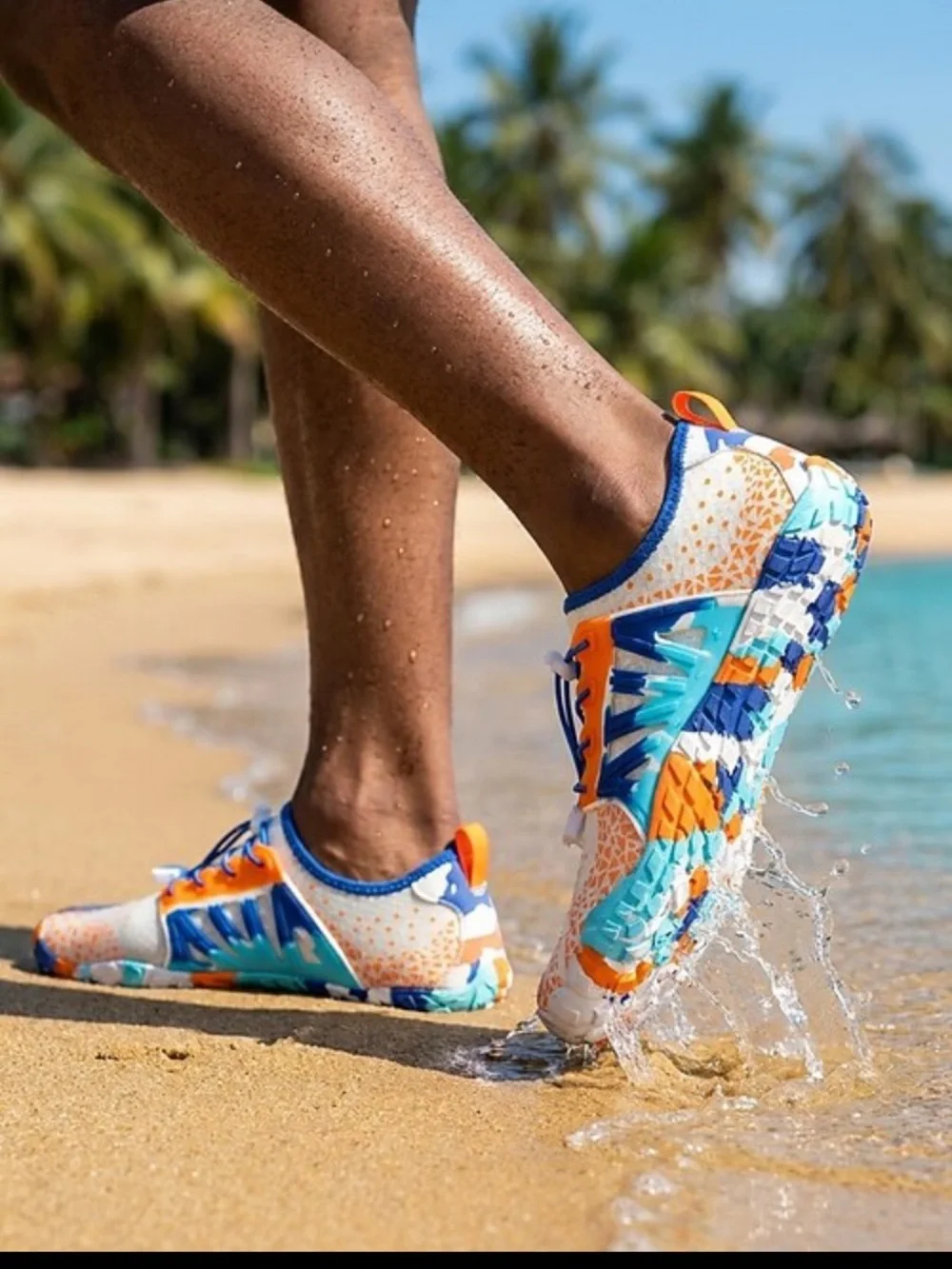 Kids Water Shoes in White, Blue & Orange Size 6/37